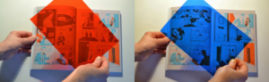 Image d'un atelier rouge et bleu